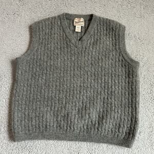 Vintage Woolrich Outdoorwear Mens Vest 100% Pure Wool Knit Sweater Vest Grey
